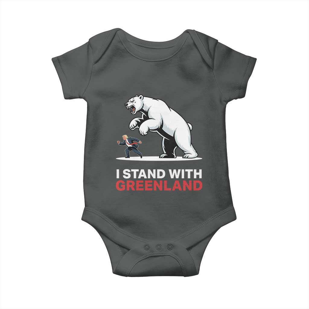 I Stand With Greenland Baby Onesie Anti Fascist Political Parody Gift