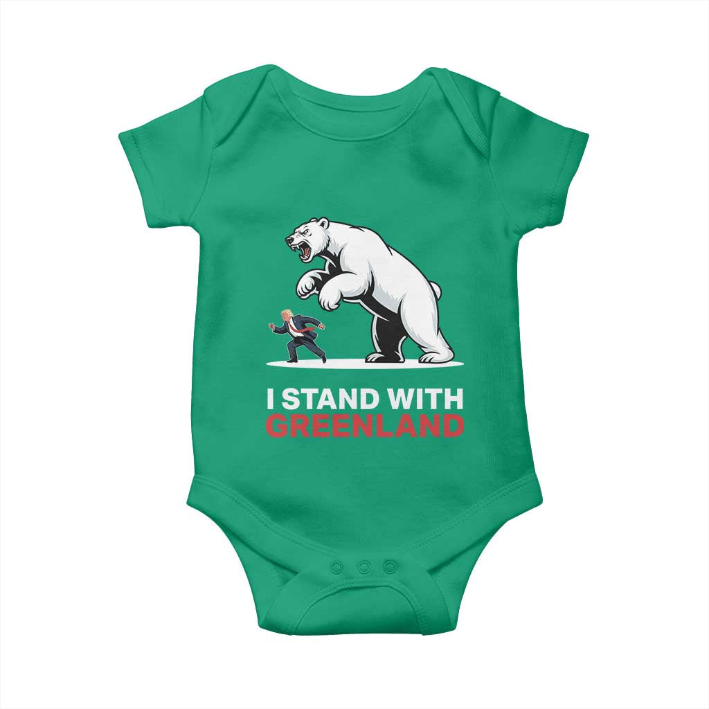 I Stand With Greenland Baby Onesie Anti Fascist Political Parody Gift