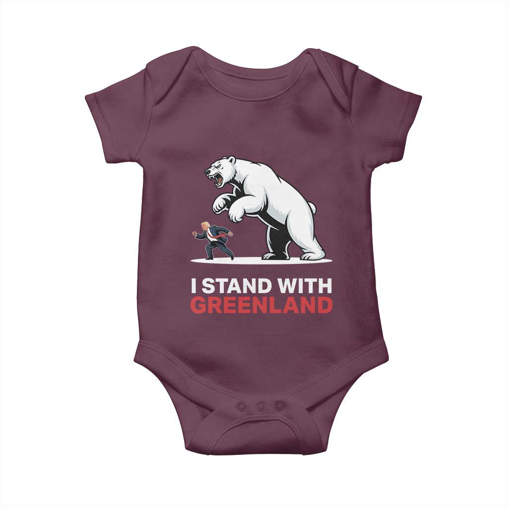 I Stand With Greenland Baby Onesie Anti Fascist Political Parody Gift