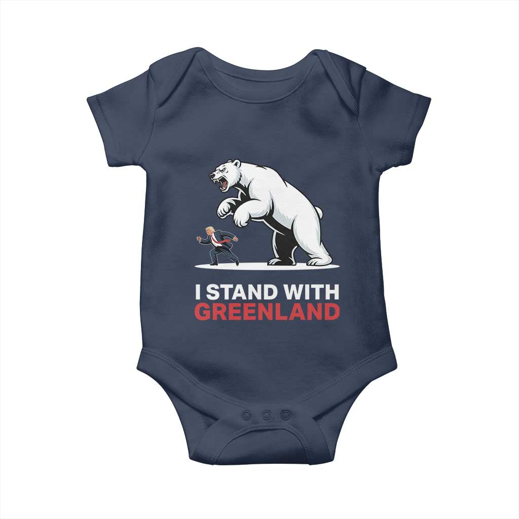 I Stand With Greenland Baby Onesie Anti Fascist Political Parody Gift
