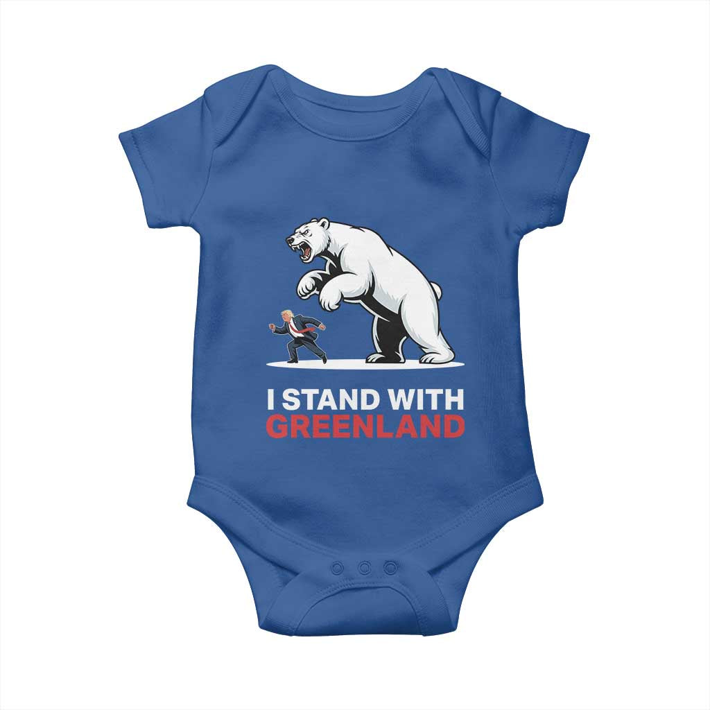 I Stand With Greenland Baby Onesie Anti Fascist Political Parody Gift