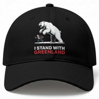 I Stand With Greenland Baseball Cap Anti Fascist Political Parody Gift