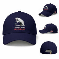 I Stand With Greenland Baseball Cap Anti Fascist Political Parody Gift