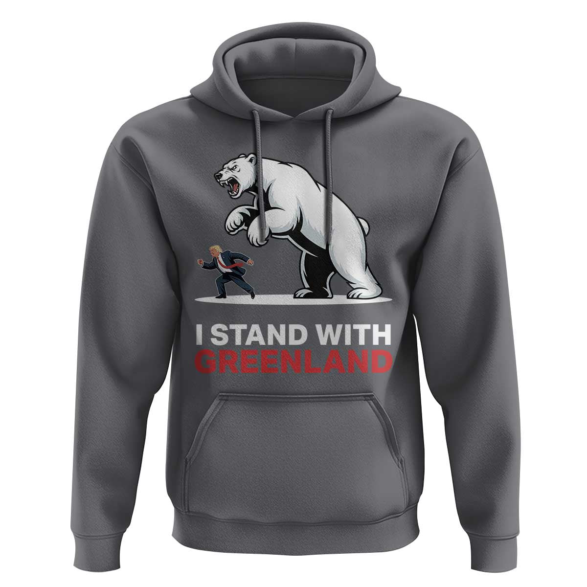 I Stand With Greenland Hoodie Anti Fascist Political Parody Gift
