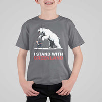 I Stand With Greenland T Shirt For Kid Anti Fascist Political Parody Gift