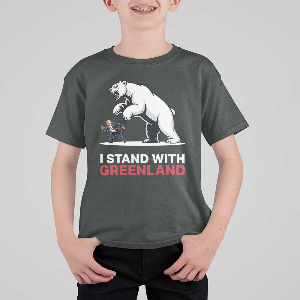 I Stand With Greenland T Shirt For Kid Anti Fascist Political Parody Gift