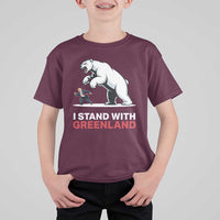 I Stand With Greenland T Shirt For Kid Anti Fascist Political Parody Gift