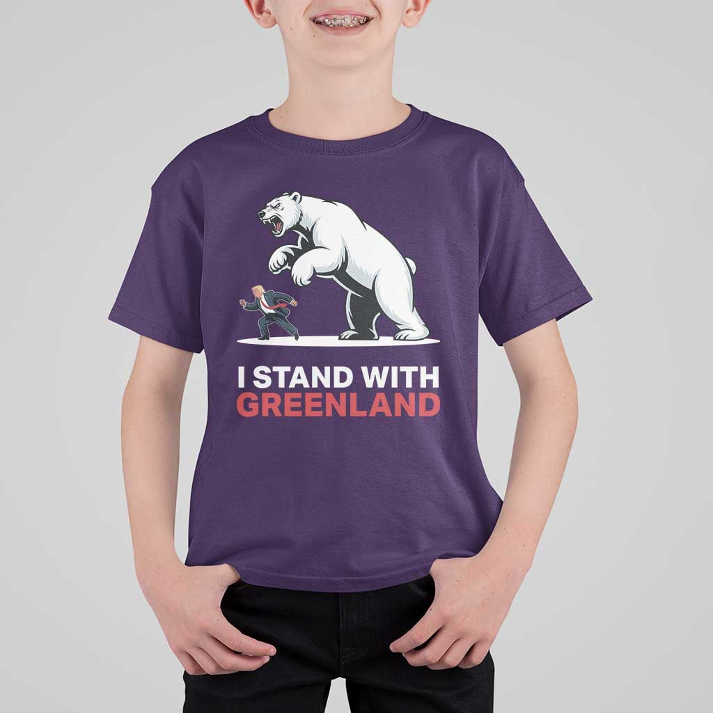 I Stand With Greenland T Shirt For Kid Anti Fascist Political Parody Gift