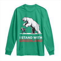I Stand With Greenland Long Sleeve Shirt Anti Fascist Political Parody Gift