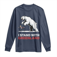 I Stand With Greenland Long Sleeve Shirt Anti Fascist Political Parody Gift