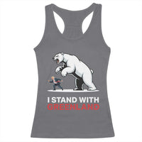 I Stand With Greenland Racerback Tank Top Anti Fascist Political Parody Gift