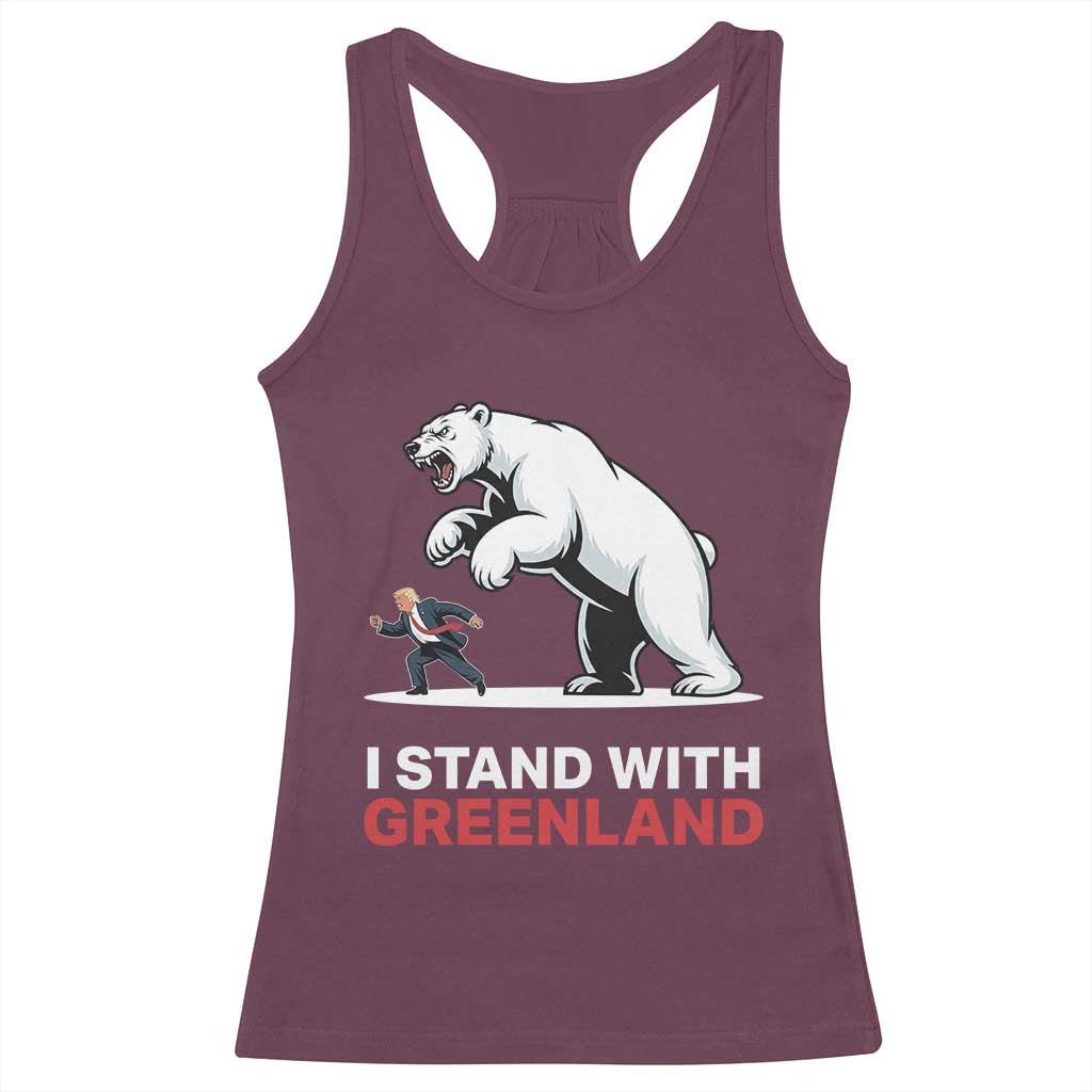 I Stand With Greenland Racerback Tank Top Anti Fascist Political Parody Gift