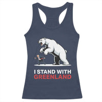 I Stand With Greenland Racerback Tank Top Anti Fascist Political Parody Gift