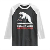 I Stand With Greenland Raglan Shirt Anti Fascist Political Parody Gift