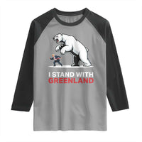 I Stand With Greenland Raglan Shirt Anti Fascist Political Parody Gift