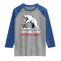 I Stand With Greenland Raglan Shirt Anti Fascist Political Parody Gift