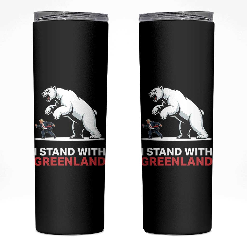 I Stand With Greenland Skinny Tumbler Anti Fascist Political Parody Gift