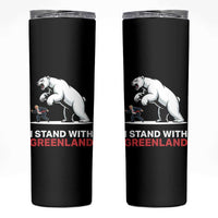 I Stand With Greenland Skinny Tumbler Anti Fascist Political Parody Gift