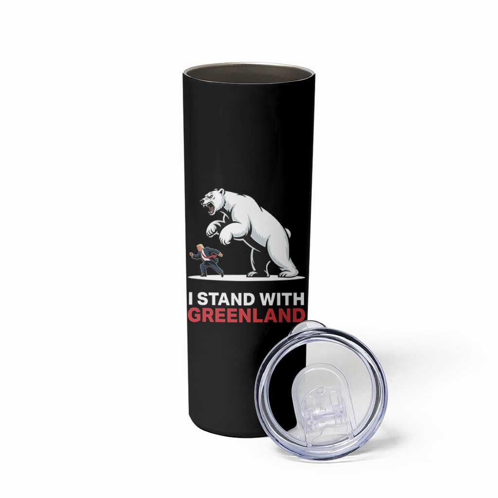 I Stand With Greenland Skinny Tumbler Anti Fascist Political Parody Gift