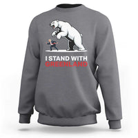 I Stand With Greenland Sweatshirt Anti Fascist Political Parody Gift