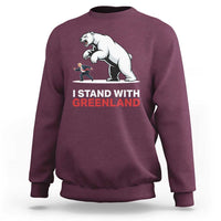I Stand With Greenland Sweatshirt Anti Fascist Political Parody Gift