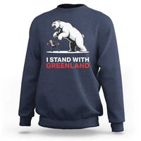 I Stand With Greenland Sweatshirt Anti Fascist Political Parody Gift