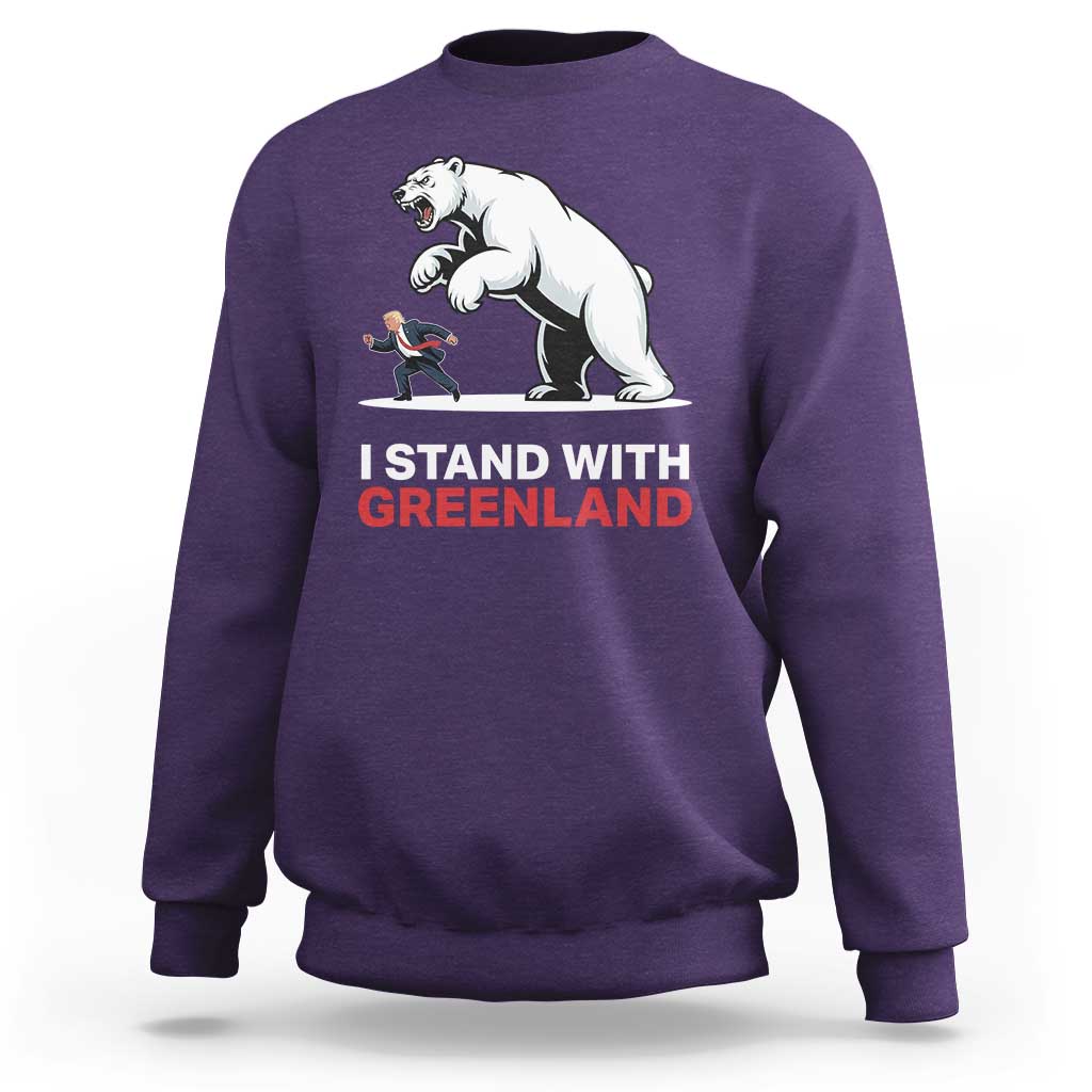 I Stand With Greenland Sweatshirt Anti Fascist Political Parody Gift
