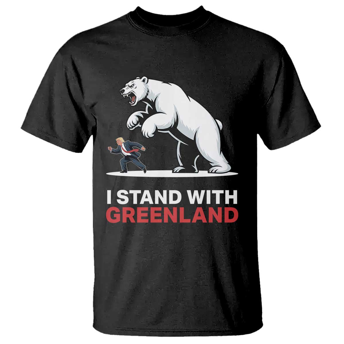 I Stand With Greenland T Shirt Anti Fascist Political Parody Gift