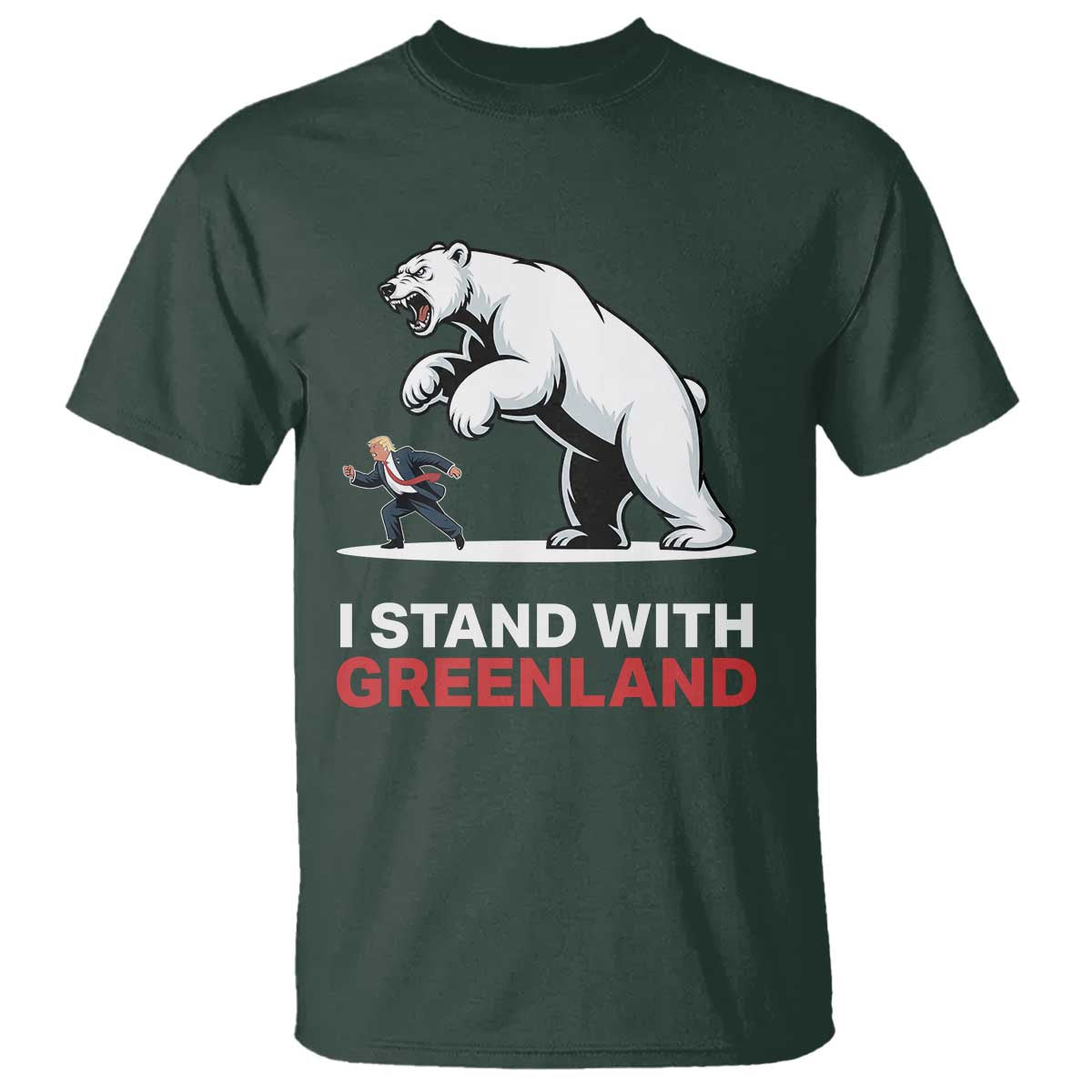 I Stand With Greenland T Shirt Anti Fascist Political Parody Gift