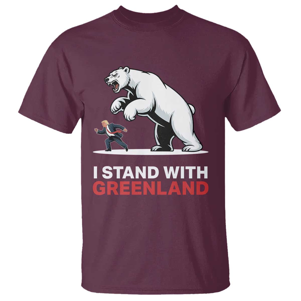 I Stand With Greenland T Shirt Anti Fascist Political Parody Gift