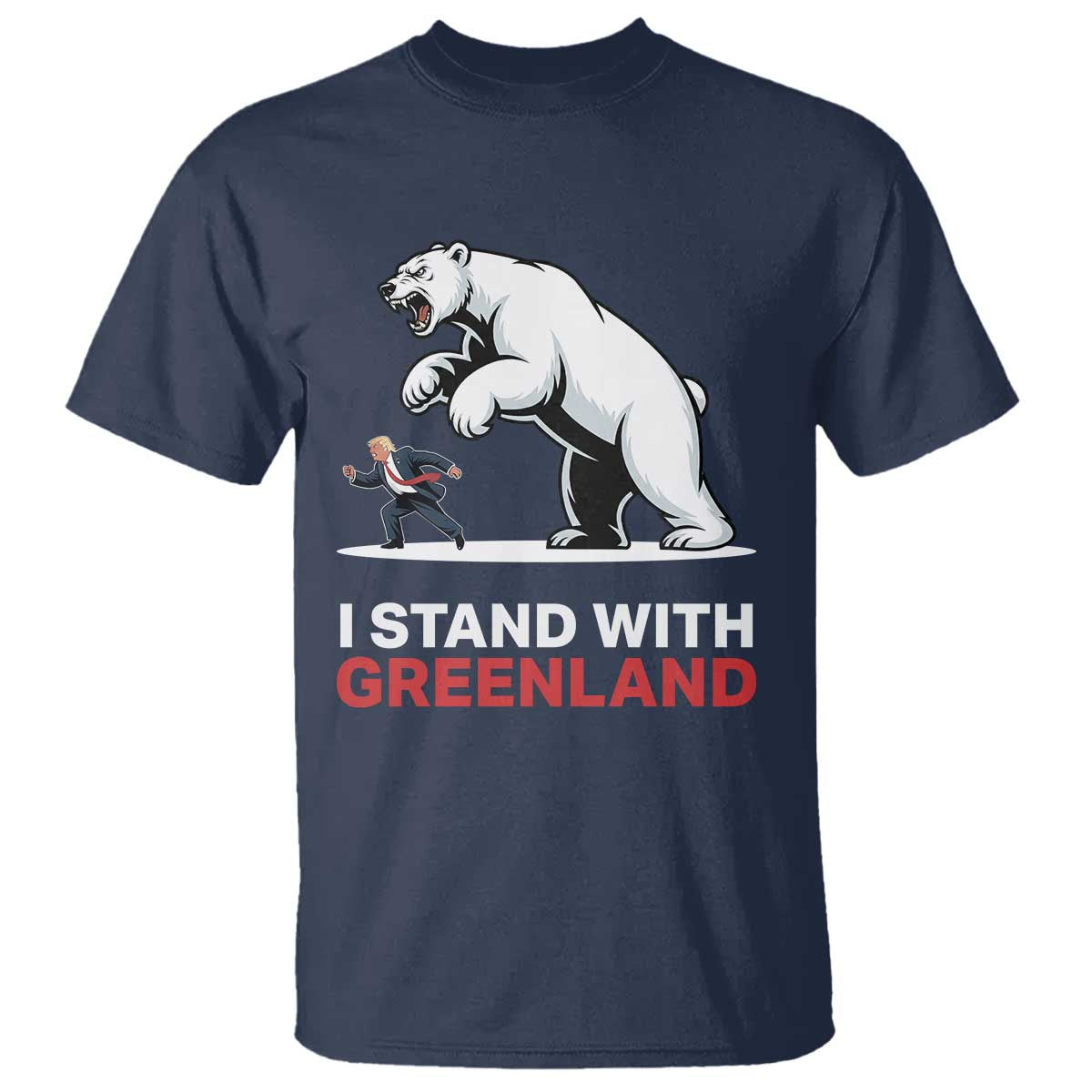 I Stand With Greenland T Shirt Anti Fascist Political Parody Gift