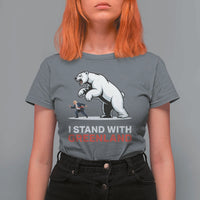 I Stand With Greenland T Shirt For Women Anti Fascist Political Parody Gift