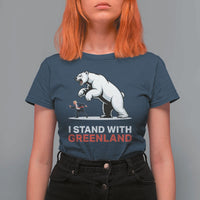 I Stand With Greenland T Shirt For Women Anti Fascist Political Parody Gift