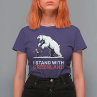 I Stand With Greenland T Shirt For Women Anti Fascist Political Parody Gift