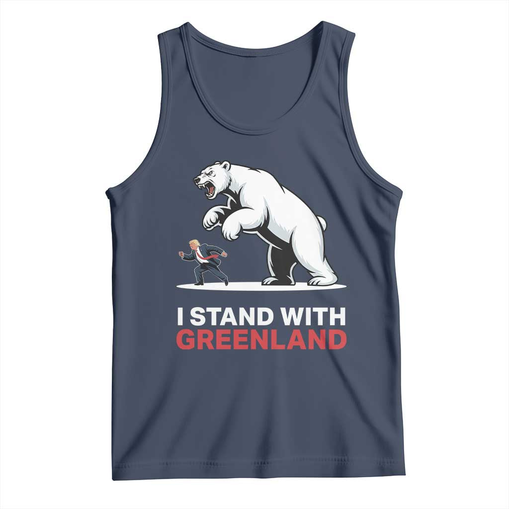 I Stand With Greenland Tank Top Anti Fascist Political Parody Gift