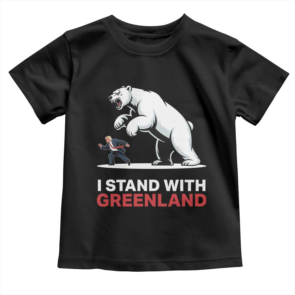 I Stand With Greenland Toddler T Shirt Anti Fascist Political Parody Gift