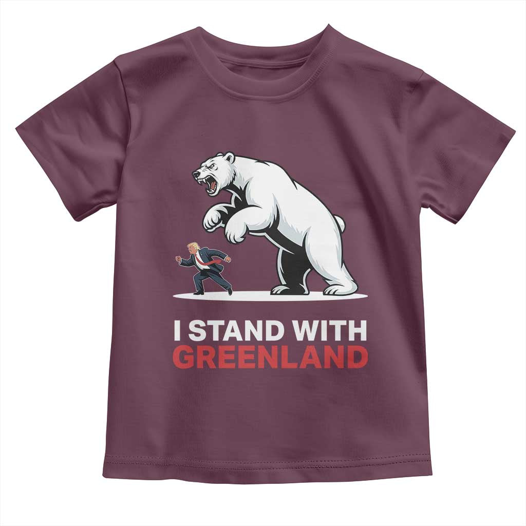 I Stand With Greenland Toddler T Shirt Anti Fascist Political Parody Gift