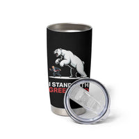 I Stand With Greenland Tumbler Cup Anti Fascist Political Parody Gift