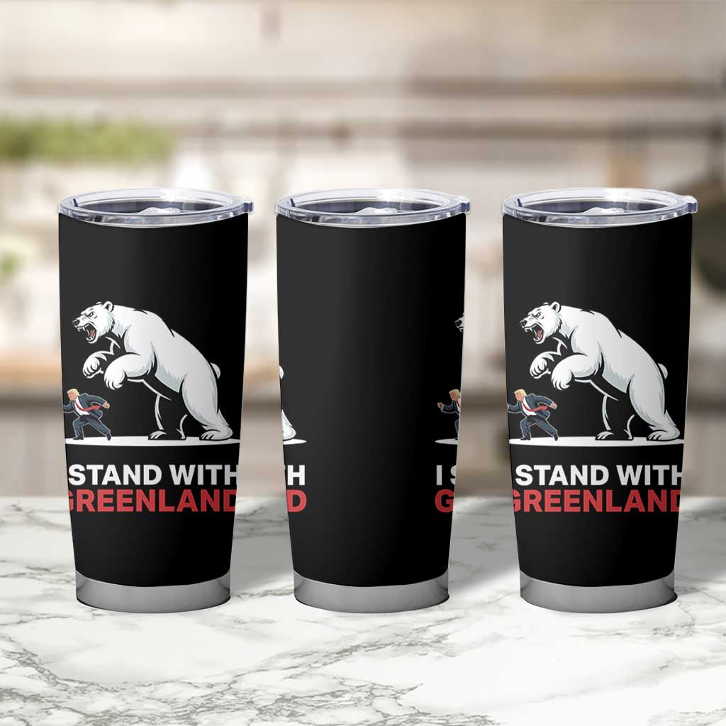 I Stand With Greenland Tumbler Cup Anti Fascist Political Parody Gift
