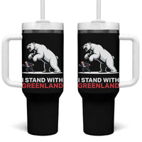 I Stand With Greenland Tumbler With Handle Anti Fascist Political Parody Gift