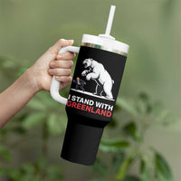 I Stand With Greenland Tumbler With Handle Anti Fascist Political Parody Gift