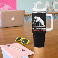 I Stand With Greenland Tumbler With Handle Anti Fascist Political Parody Gift