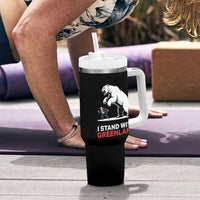 I Stand With Greenland Tumbler With Handle Anti Fascist Political Parody Gift