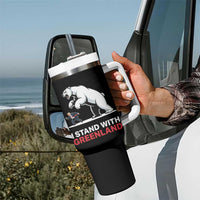 I Stand With Greenland Tumbler With Handle Anti Fascist Political Parody Gift