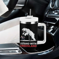 I Stand With Greenland Tumbler With Handle Anti Fascist Political Parody Gift