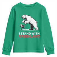 I Stand With Greenland Youth Sweatshirt Anti Fascist Political Parody Gift
