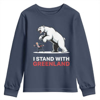 I Stand With Greenland Youth Sweatshirt Anti Fascist Political Parody Gift