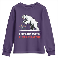 I Stand With Greenland Youth Sweatshirt Anti Fascist Political Parody Gift