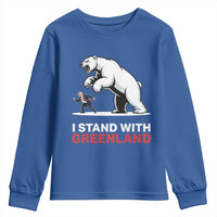 I Stand With Greenland Youth Sweatshirt Anti Fascist Political Parody Gift
