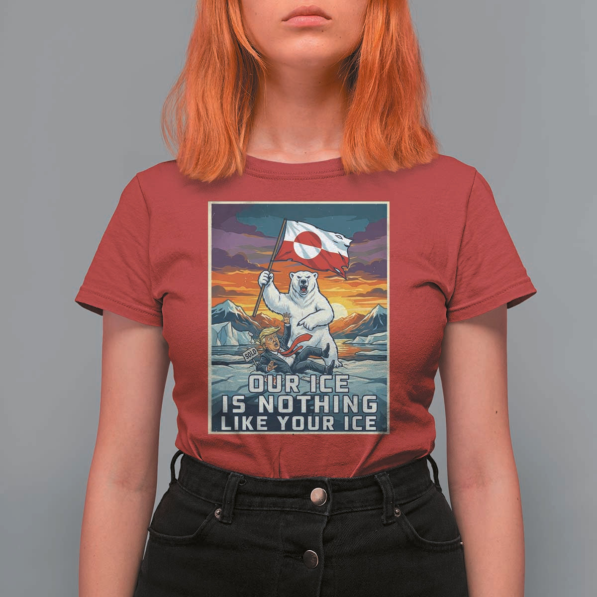 Funny Our Ice Is Nothing Like Your Ice T Shirt For Women Greenland Support Gift